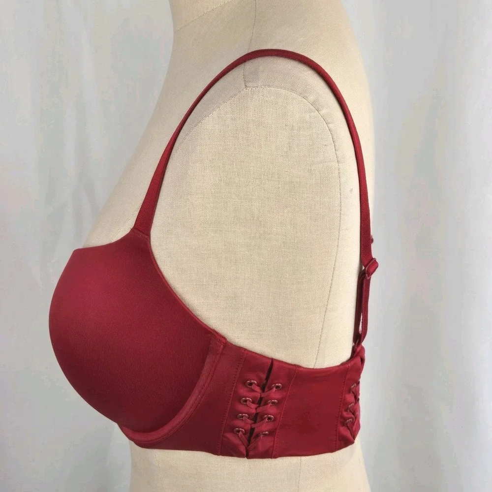 Victoria's Secret Very‎ Sexy Push Up Bra Corset Details Red Front Clasp Size 34D